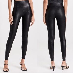 SPANX Black Faux Leather Leggings sz M